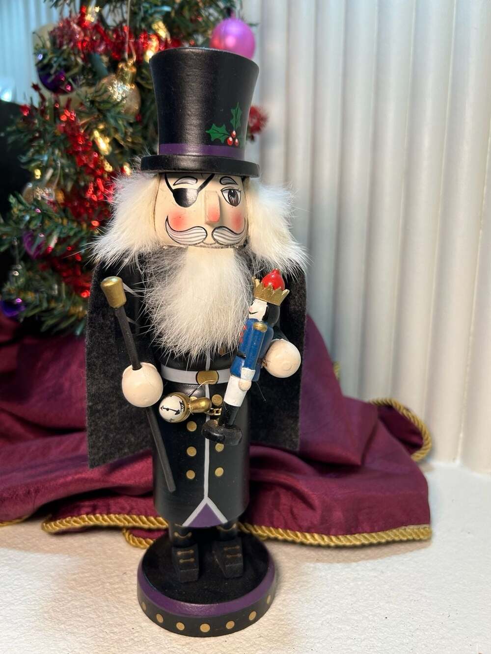 Vintage Nutcracker Village Drosselmeyer Handcrafted Wooden Nutcracker